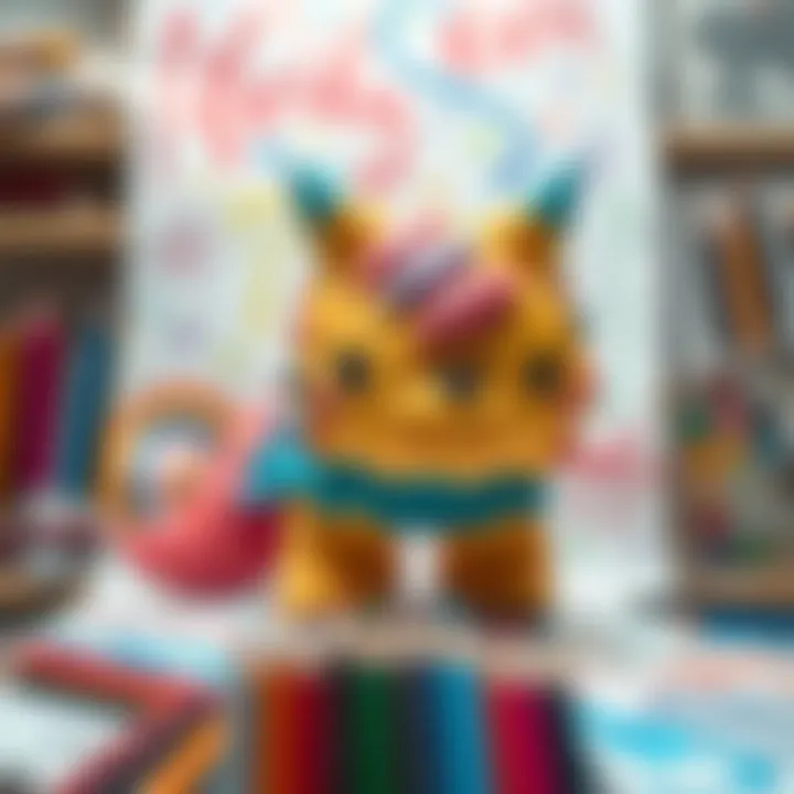 Adult Artist's Masterpiece with Colored Pencils An adult artist showcasing their artwork created using colored pencils