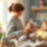 Bonding Moments: A New Mother's Journey New mother engaging with her infant