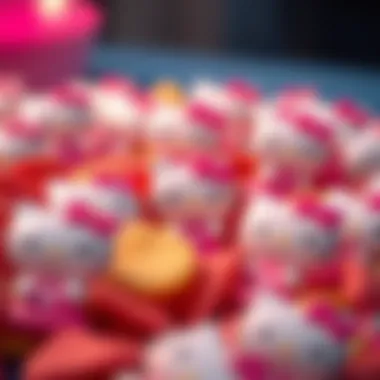 Hello Kitty chips arranged in a fun and artistic pattern