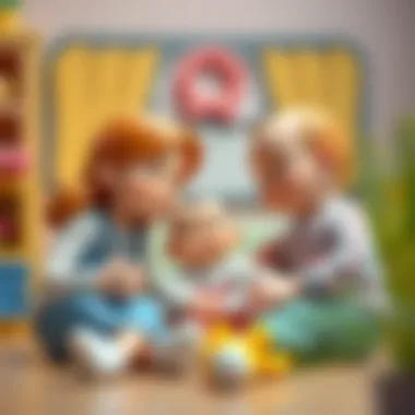 An illustration depicting emotional connections between parents and babies