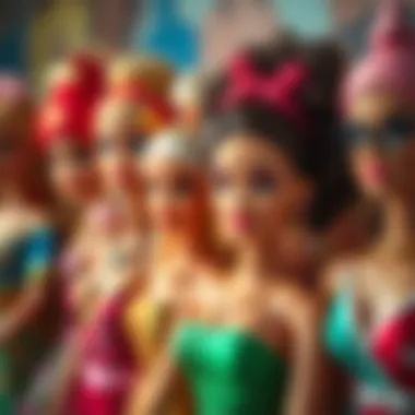A collection of diverse Barbie dolls representing various cultures