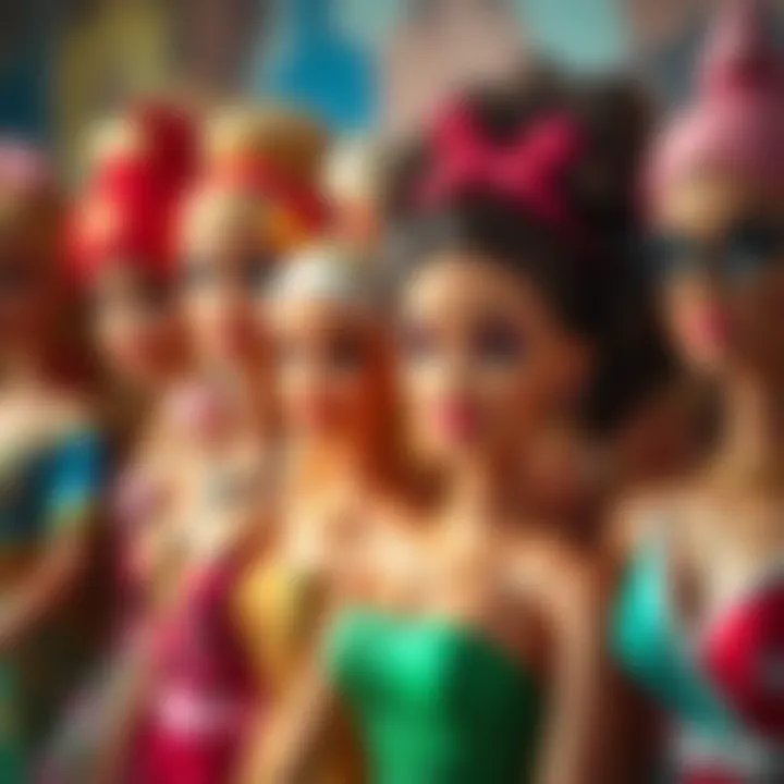 A collection of diverse Barbie dolls representing various cultures