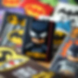 A collection of Batman-themed notebooks showcasing various designs.
