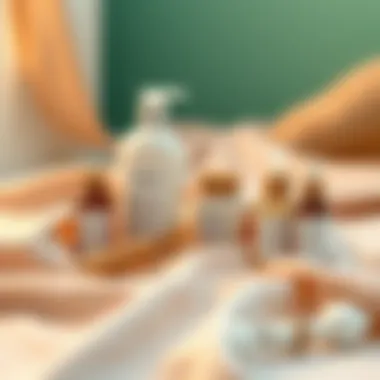 Organic Skincare Products for Babies Organic baby skincare products displayed elegantly on a soft fabric.