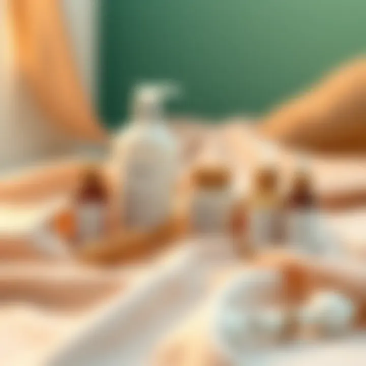 Organic Skincare Products for Babies Organic baby skincare products displayed elegantly on a soft fabric.