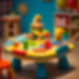 Colorful baby play table with interactive features