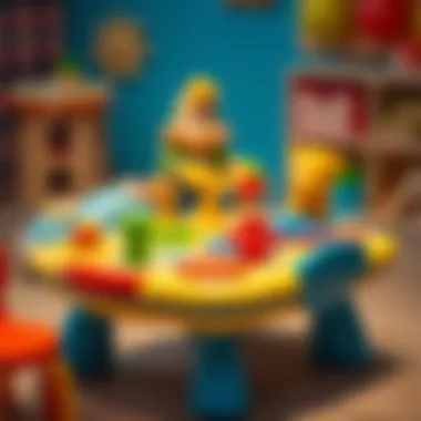 Colorful baby play table with interactive features