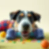 Colorful dog toys for interactive play