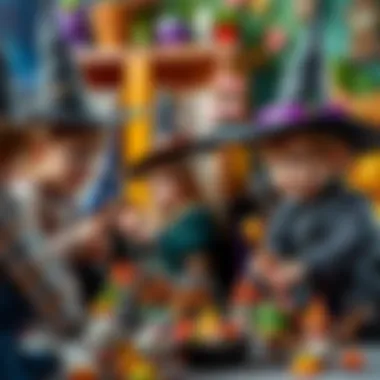 Children Engaging in Imaginative Play Children engaging in imaginative play with witch-themed toys