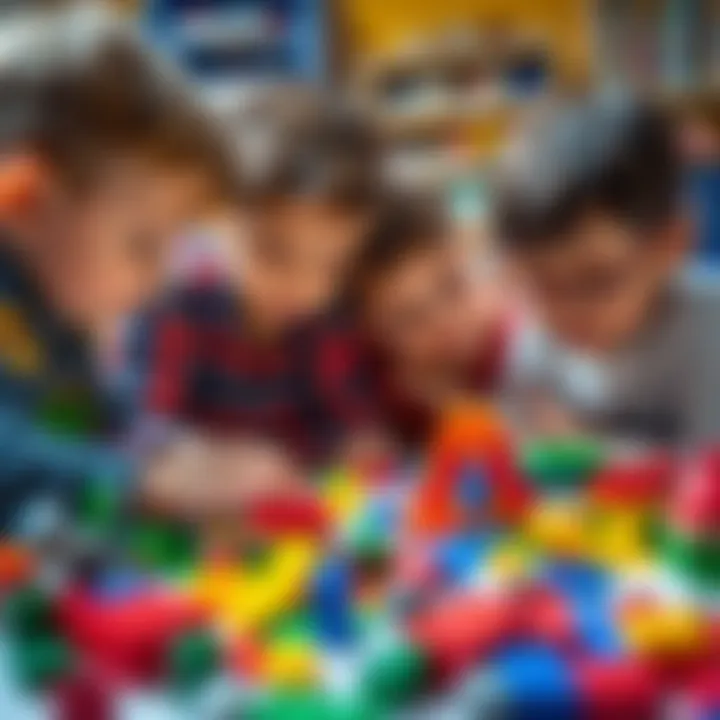 Children Collaborating on Lego Children collaborating on a creative Lego project