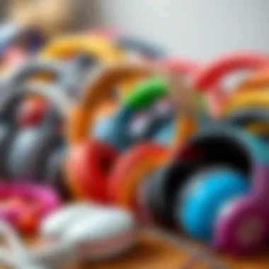 Variety of Headphones for Kids Different types of headphones suitable for children.