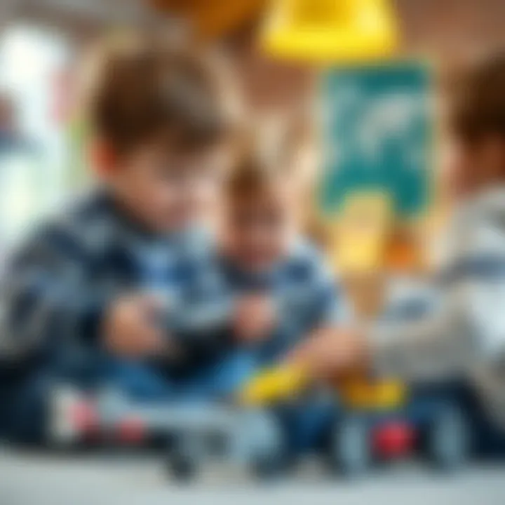Children playing with transporter accessories, highlighting their educational benefits.