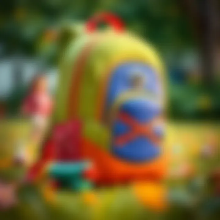 A vibrant children's backpack showcasing ergonomic design