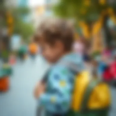 A child comfortably wearing an appropriately sized backpack