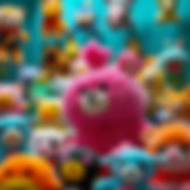 Showcasing Collectible Plush Trends A well-organized showcase of collectible plush toys, highlighting trends in collecting and hobbyist communities.