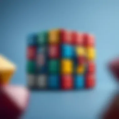 A finished product of a beautifully crafted colorful cube