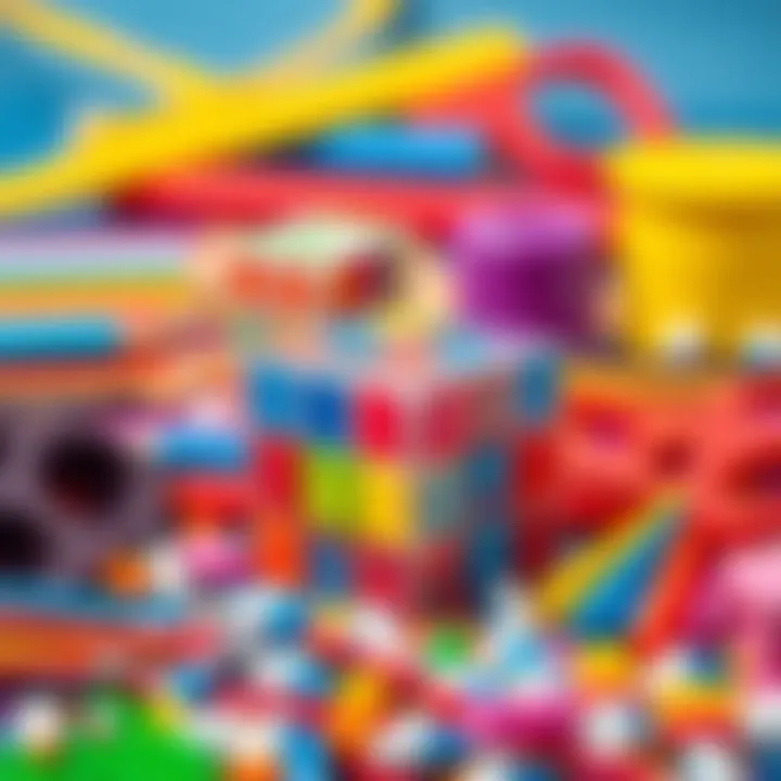 An array of vibrant crafting materials for cube making