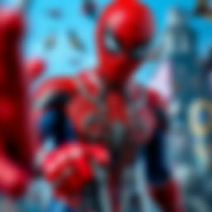 Cultural Significance of Spiderman An artistic representation depicting the cultural impact of Spiderman across various media.