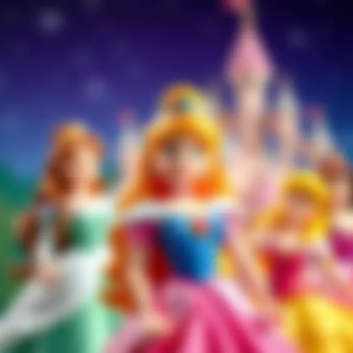 A vibrant illustration highlighting the impact of Disney princesses on children's development.