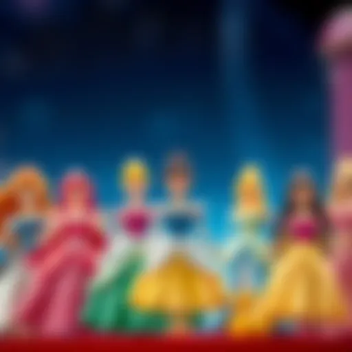 Exploring the Unique Characteristics of Disney Princess Names A captivating representation of Disney princesses showcasing their unique names and characteristics.