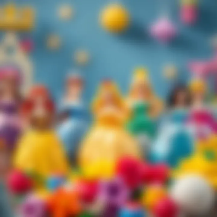 A playful collection of Disney princess toys reflecting their popularity in the toy industry.