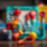 Colorful Doctor Toy Set A colorful doctor toy set with various medical instruments.