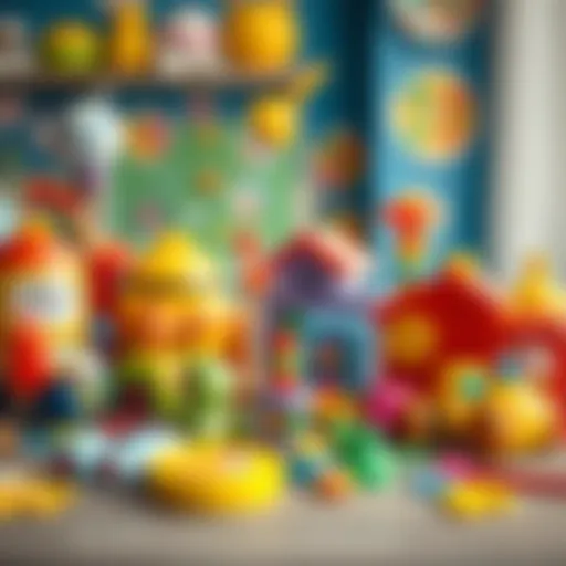 Educational Toys for Child Development A colorful array of educational toys displayed on a table