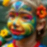 Colorful face painting design for children