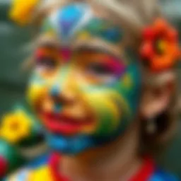 Colorful face painting design for children