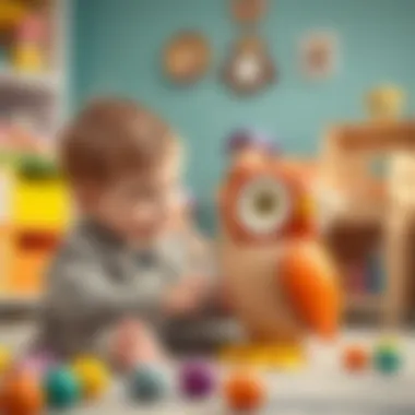 Child Development through Play with Fisher Price Owl Child interacting with Fisher Price Owl toy