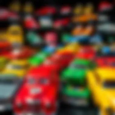 A collection of vintage Hotwheels cars