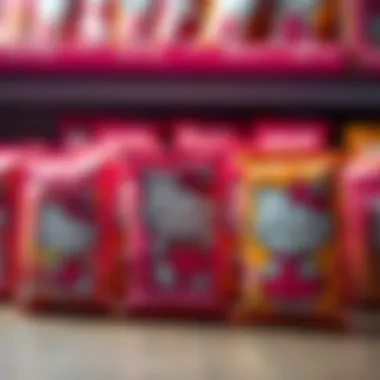 A collection of Hello Kitty chips packaging showcasing the brand's global appeal