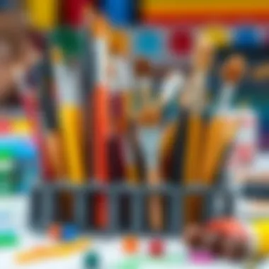 Selection of paintbrushes and tools for DIY projects