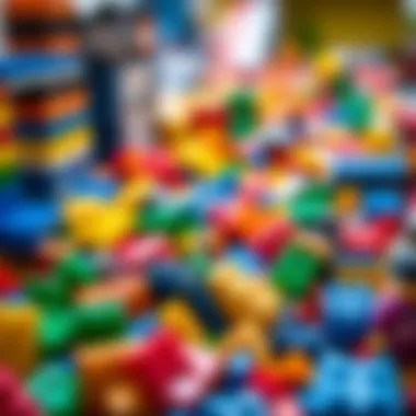 Showcasing Creativity with Lego Bricks A colorful array of Lego bricks showcasing creativity