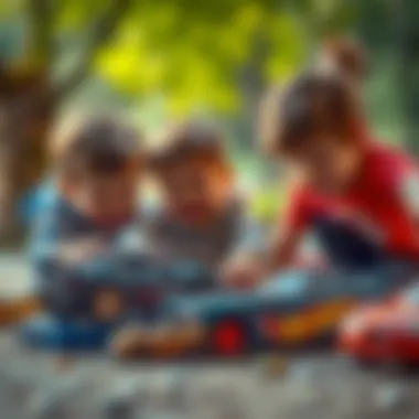Engagement of Children with Hot Wheels Children playing with Hot Wheels cars
