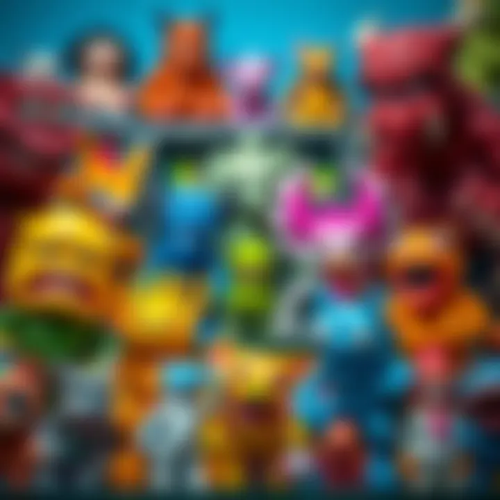 The Collector's Delight: Unique Monster Toys A collector's showcase of unique monster toys arranged aesthetically.