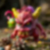 Creative monster toy design showcasing vibrant colors and textures.