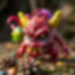 Creative monster toy design showcasing vibrant colors and textures.