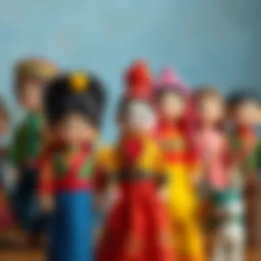 Cultural Diversity in Toy Doll Designs A diverse collection of toy dolls representing different cultures