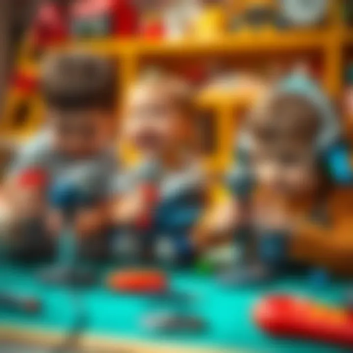 Children engaging in imaginative play with toy microphones