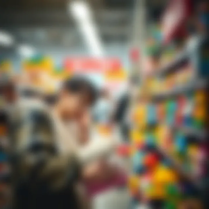 Parenting Choices in Toy Selection A parent choosing toys for their child at a store