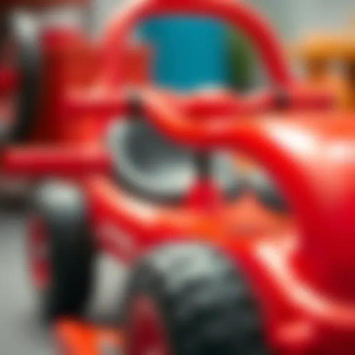 Design Features of a Pedal Go-Kart Close-up of a pedal go-kart's design features