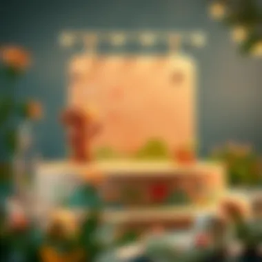 An aesthetically pleasing podium with a nature theme for stimulating baby development.