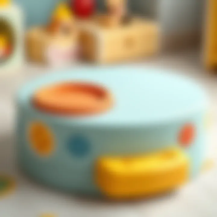 Close-up of a podium with soft surfaces ensuring safe play for babies.
