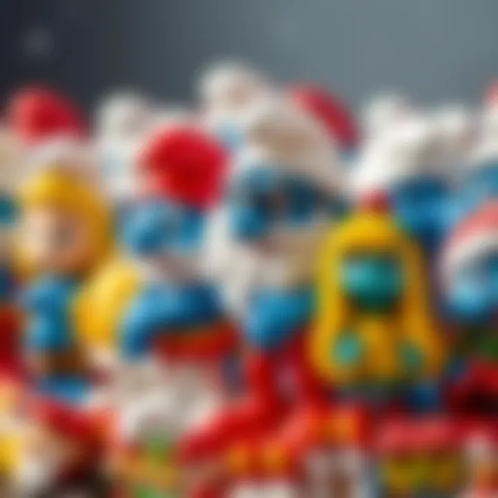 Diverse Smurfs Character Collection Colorful Smurfs figurines showcasing various characters