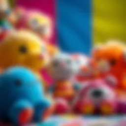 Colorful soft toys stimulating creativity