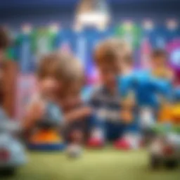 Children engaging with interactive sonic toys