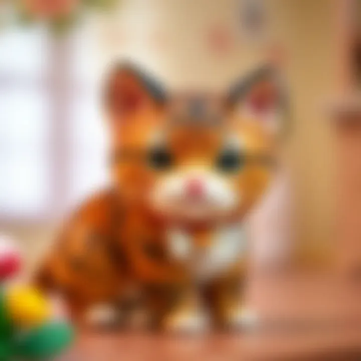 Intricate Design of a Sylvanian Families Cat Toy Detailed design of a Sylvanian Families cat toy