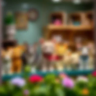 Collector's Showcase of Sylvanian Families Cats Sylvanian Families cats on display in a collector's showcase