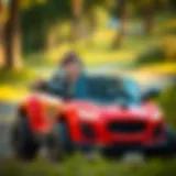 A child enjoying a ride in a Toros electric car, showcasing the joy of play.